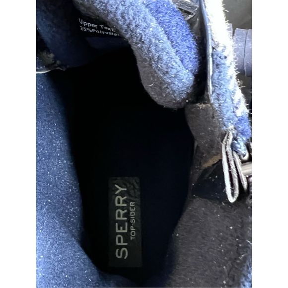 Sperry Saltwater Check Navy Duck Boots Sz10 - Picture 8 of 11